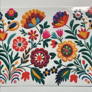 Colorful Floral Knit Cup Decal